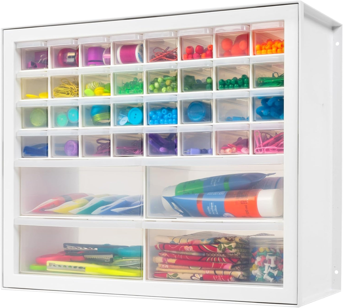 IRIS USA Small Parts Storage, Made in USA, Cabinet, 44-Drawer Organizer for Screws, Nuts, Bolts, Electronics, Hardware, Beads, Crafts, Building Bricks, Stackable Garage Storage – Black