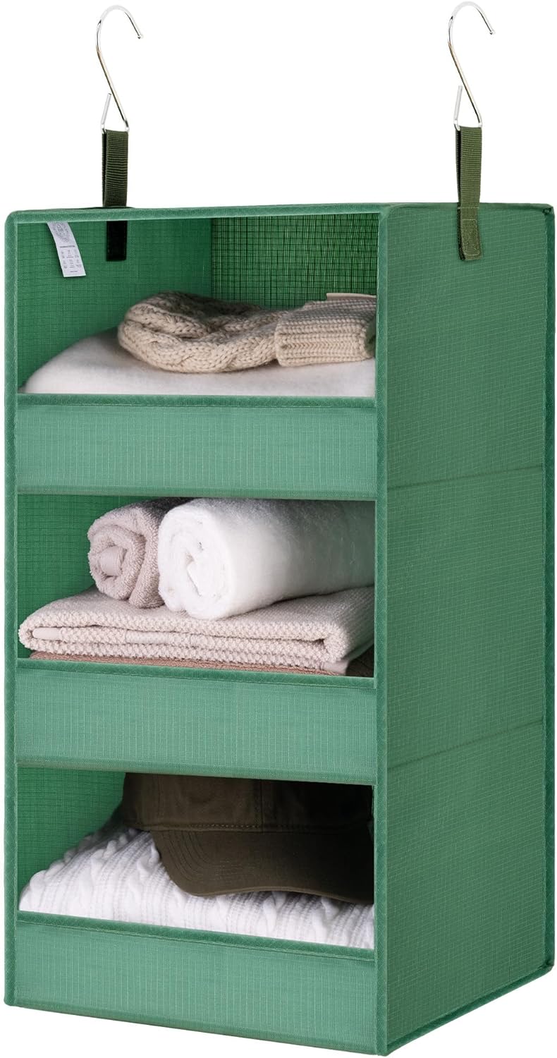 GRANNY SAYS 3-Shelf Hanging Closet Organizer and Storage, Collapsible Hanging Closet Shelves, Hanging Organizer for Closet & RV, Gray, 29 ½" H X 12" W X 12" D, 1-Pack