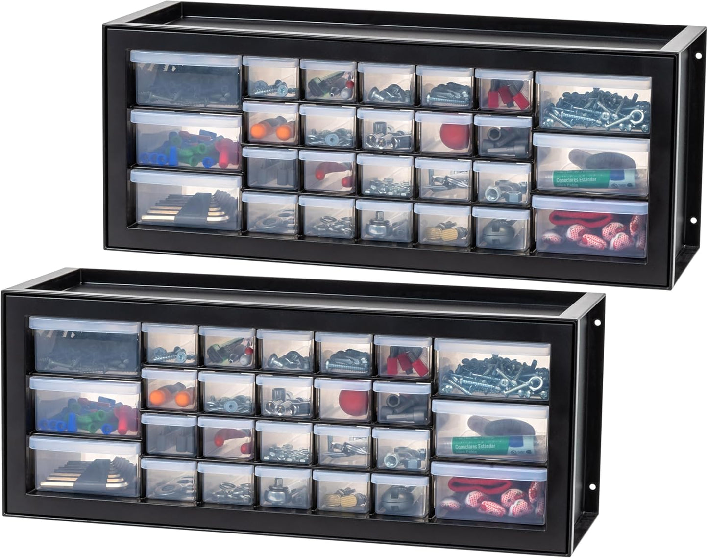 IRIS USA Small Parts Storage, Made in USA, Cabinet, 44-Drawer Organizer for Screws, Nuts, Bolts, Electronics, Hardware, Beads, Crafts, Building Bricks, Stackable Garage Storage – Black