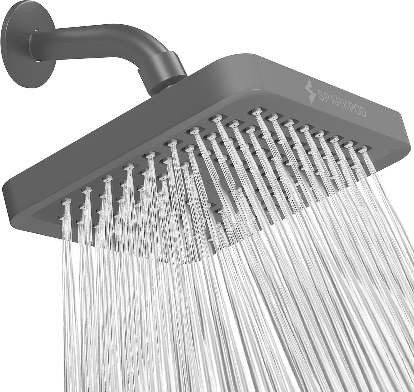 SparkPod Shower Head - High Pressure Rain - Premium Quality Luxury Design - Easy Clean Adjustable Replacement for Your Bathroom Shower Heads (Luxury Polished Chrome, 6 Inch Round)