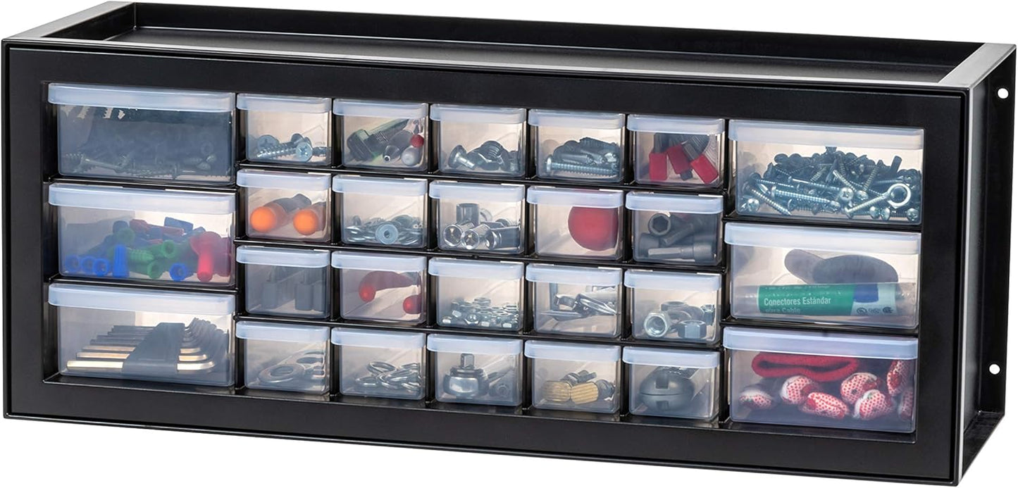 IRIS USA Small Parts Storage, Made in USA, Cabinet, 44-Drawer Organizer for Screws, Nuts, Bolts, Electronics, Hardware, Beads, Crafts, Building Bricks, Stackable Garage Storage – Black