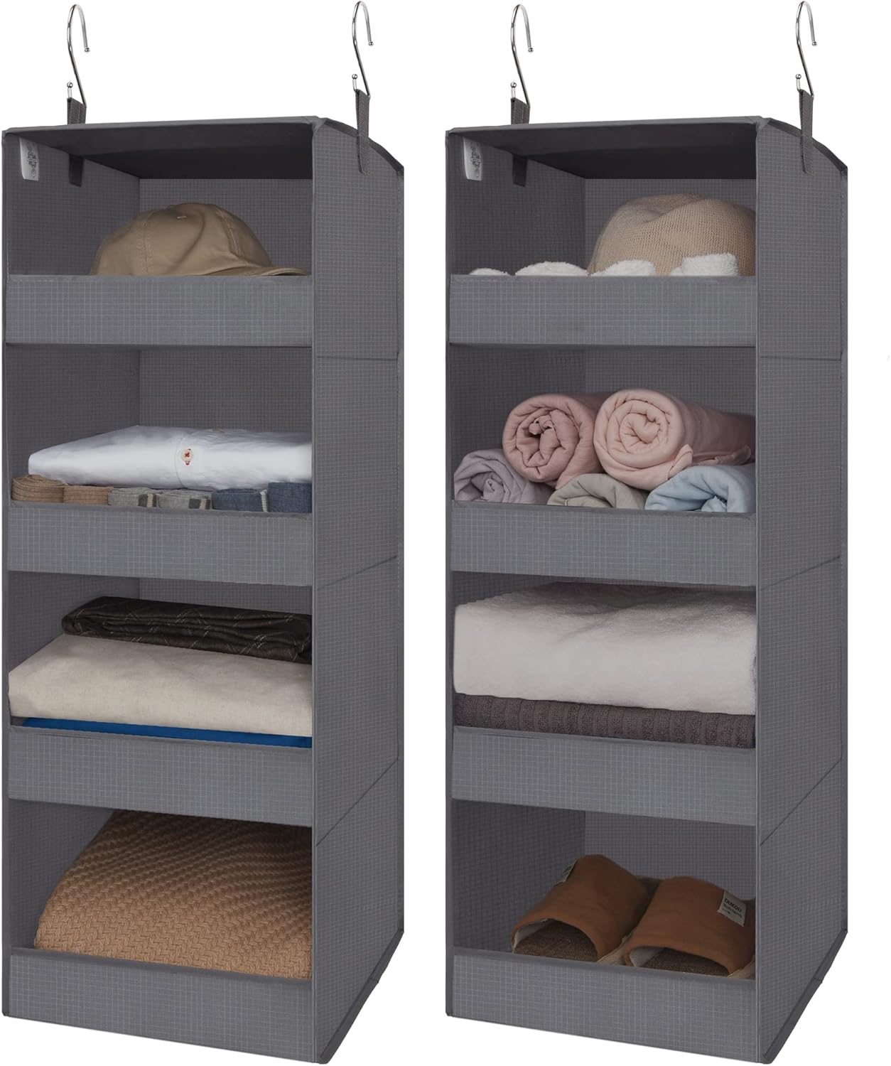 GRANNY SAYS 3-Shelf Hanging Closet Organizer and Storage, Collapsible Hanging Closet Shelves, Hanging Organizer for Closet & RV, Gray, 29 ½" H X 12" W X 12" D, 1-Pack