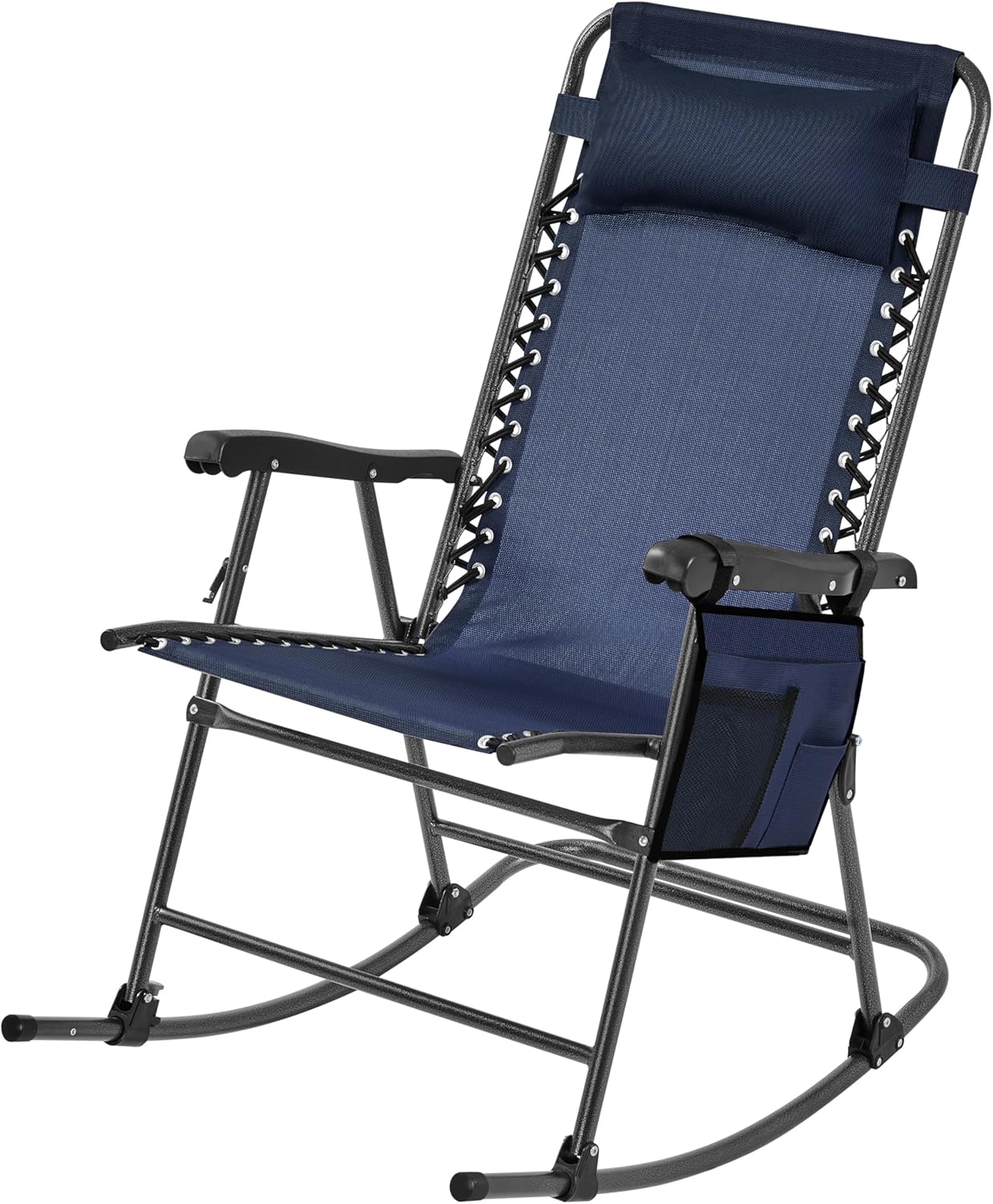 Yaheetech 26in Rocking Chair Outdoor Zero Gravity Folding Chairs Rocking Chairs Foldable Outdoor Reclining Lounge Chair for Outside Lawn with Cupholder/Pillow Ergonomic Design for Rest, Beige