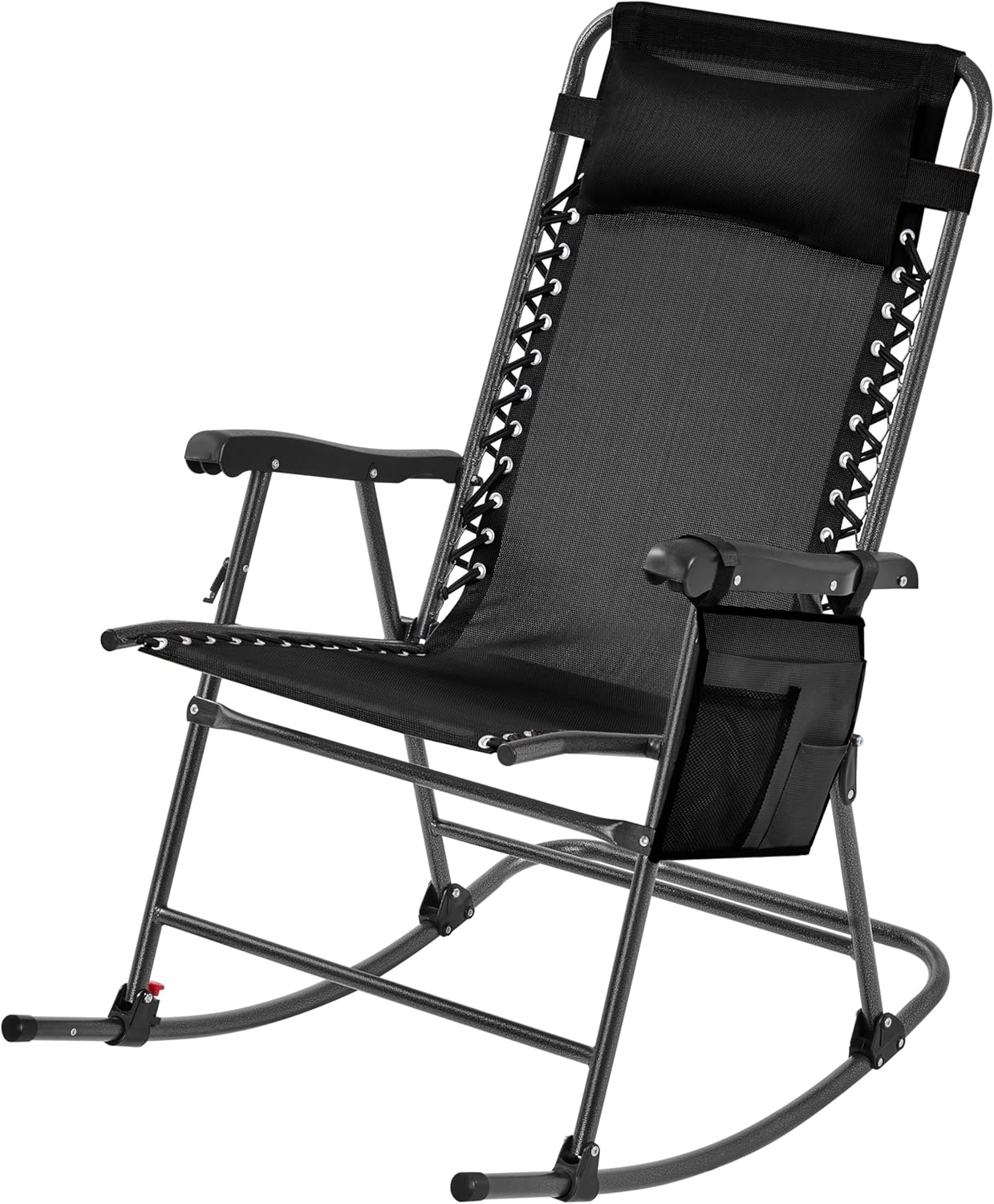 Yaheetech 26in Rocking Chair Outdoor Zero Gravity Folding Chairs Rocking Chairs Foldable Outdoor Reclining Lounge Chair for Outside Lawn with Cupholder/Pillow Ergonomic Design for Rest, Beige