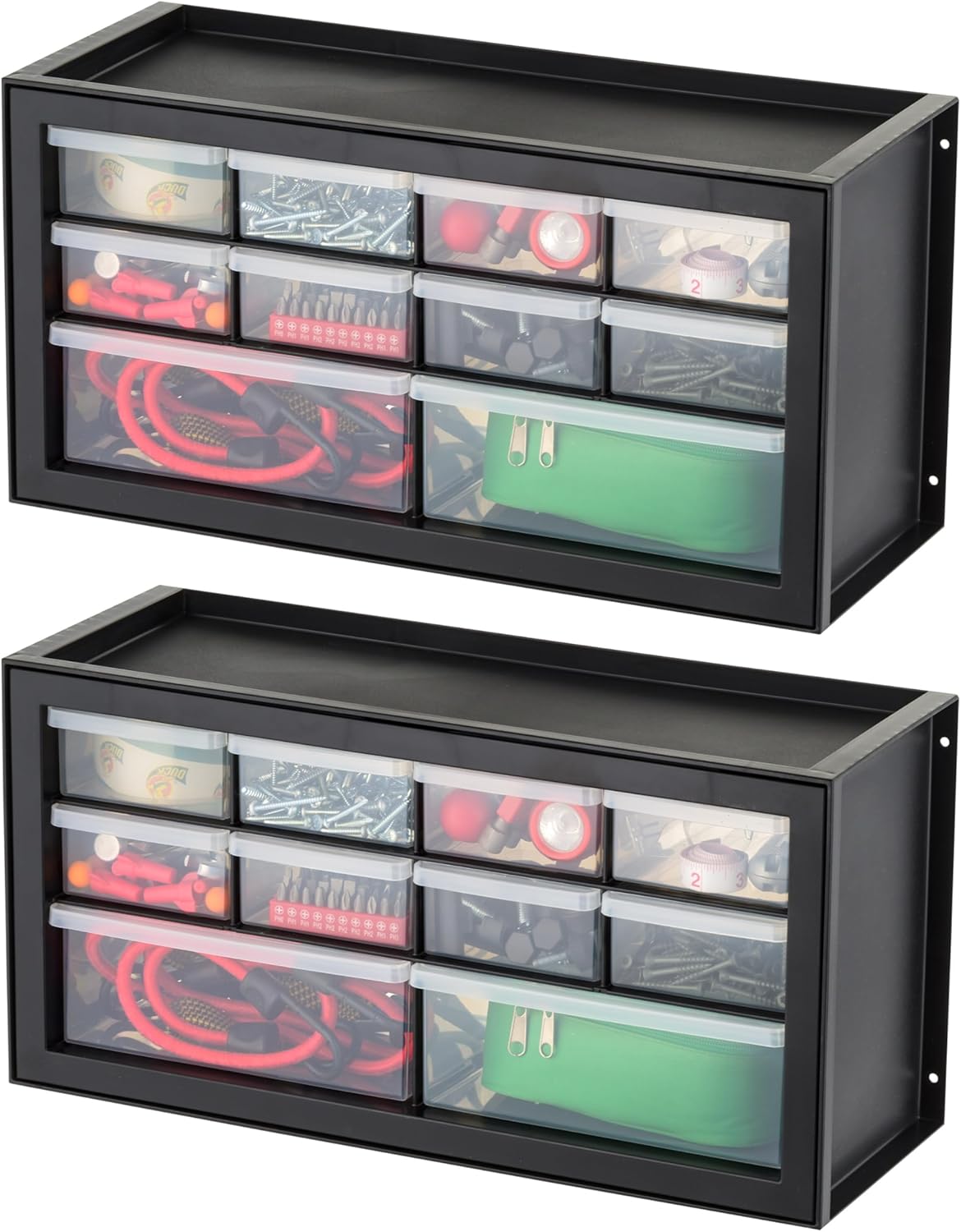 IRIS USA Small Parts Storage, Made in USA, Cabinet, 44-Drawer Organizer for Screws, Nuts, Bolts, Electronics, Hardware, Beads, Crafts, Building Bricks, Stackable Garage Storage – Black