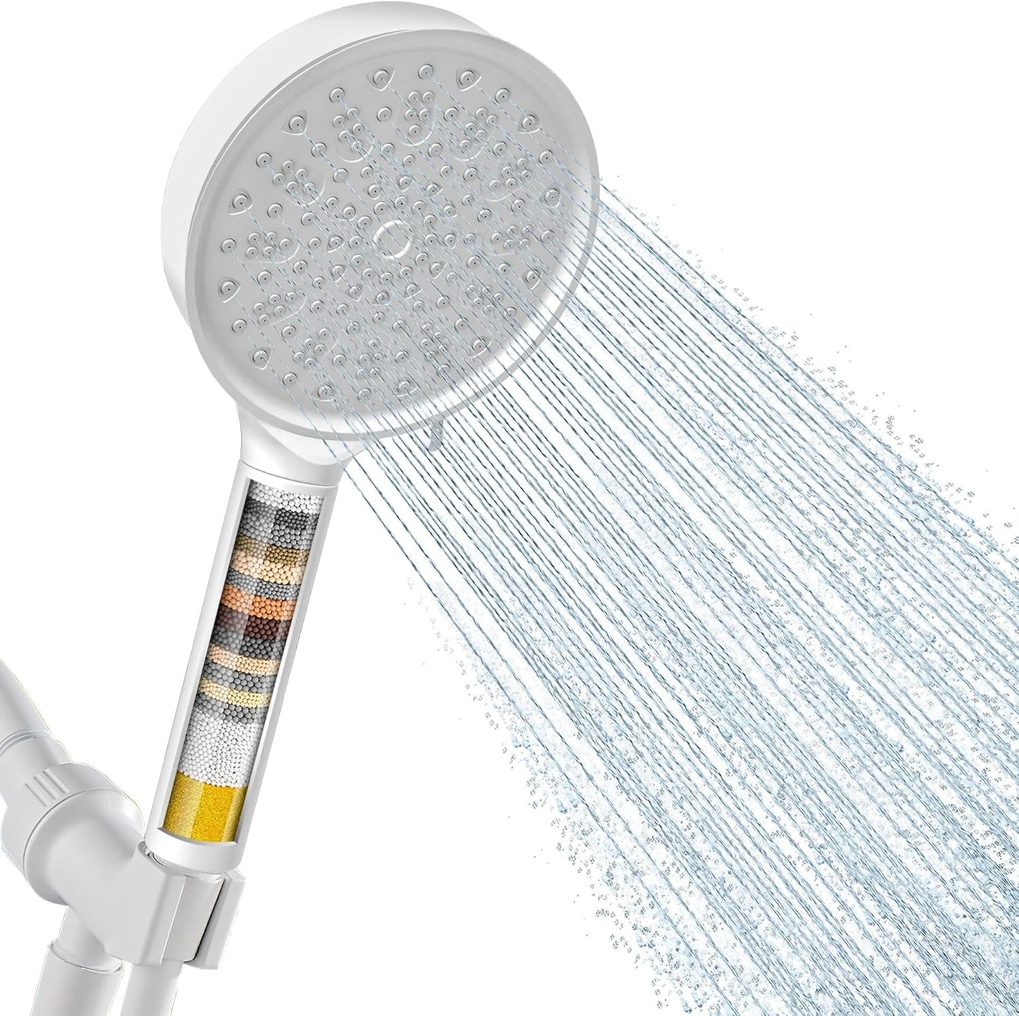 Cobbe Filtered Shower Head with Handheld, High Pressure 6 Spray Mode Showerhead with Filters, Water Softener Filters Beads for Hard Water - Remove Chlorine - Reduces Dry Itchy Skin, Chrome