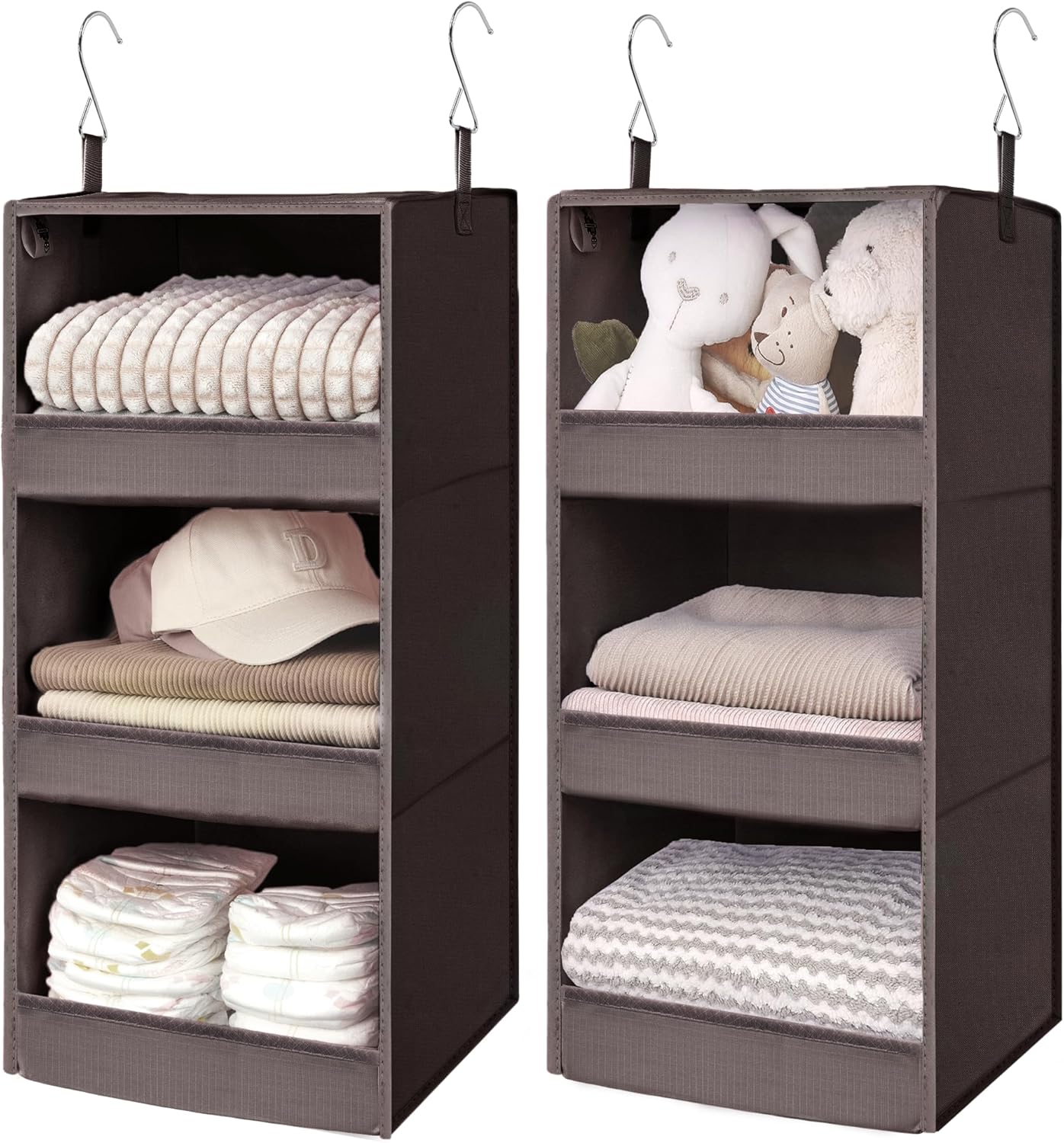 GRANNY SAYS 3-Shelf Hanging Closet Organizer and Storage, Collapsible Hanging Closet Shelves, Hanging Organizer for Closet & RV, Gray, 29 ½" H X 12" W X 12" D, 1-Pack