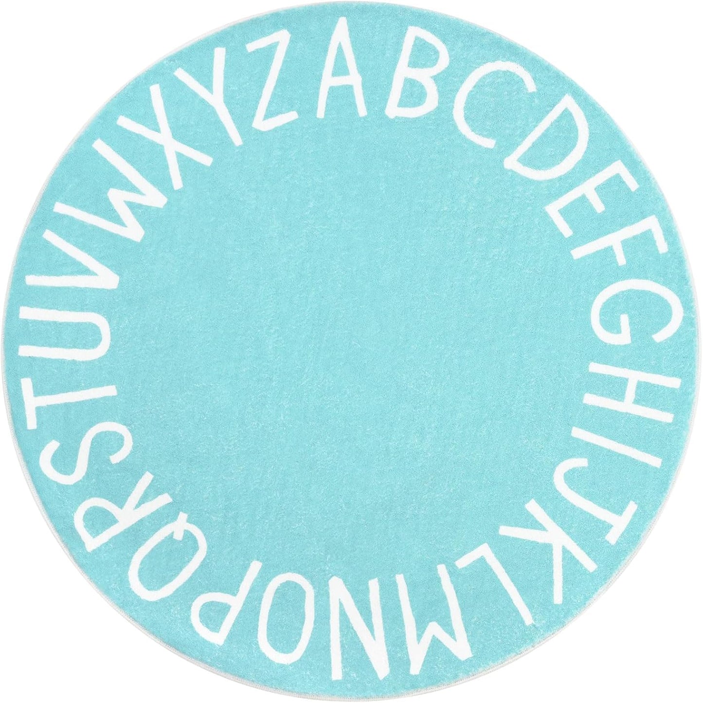 Topotdor Rainbow Round Kids Play Rug Alphabet Nursery Area Rug Extra Large Soft Crawling Play Mat for Children Toddlers Bedroom (40 inch, Multi Color)