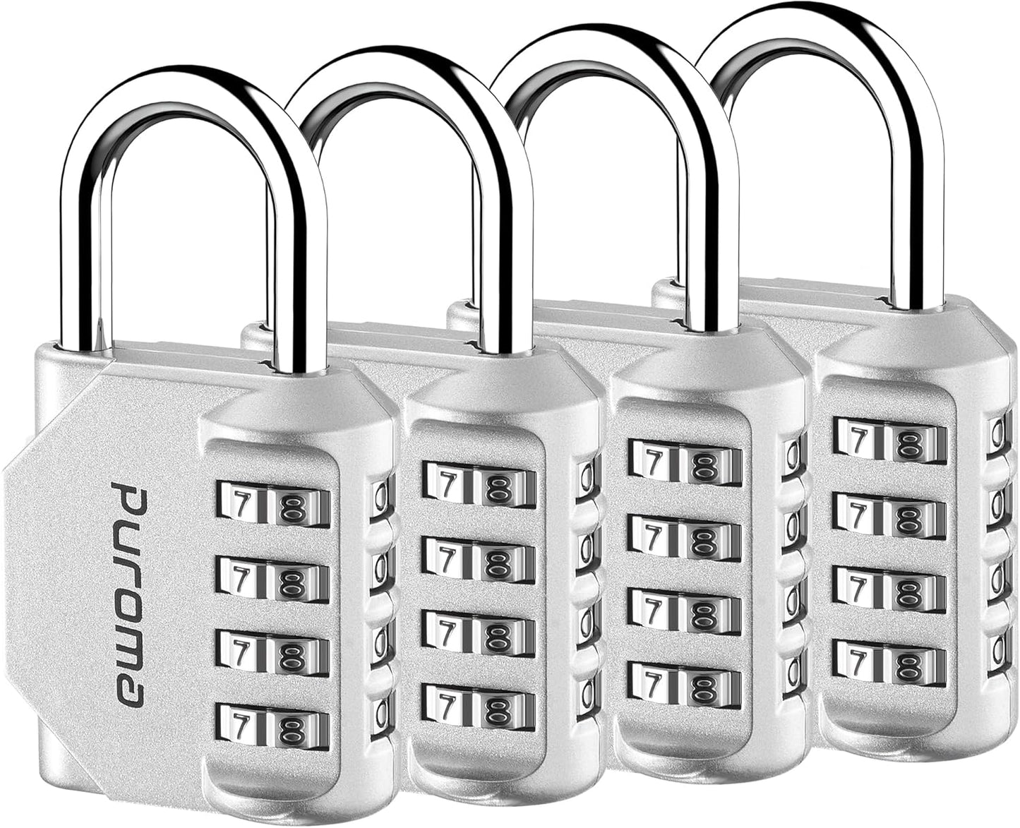 Puroma 2 Pack Combination Lock for Locker 4 Digit Outdoor Waterproof Padlock for School, Gym, Sports, Fence, Toolbox, Gate, Case, Outdoor, Hasp Storage (Black)