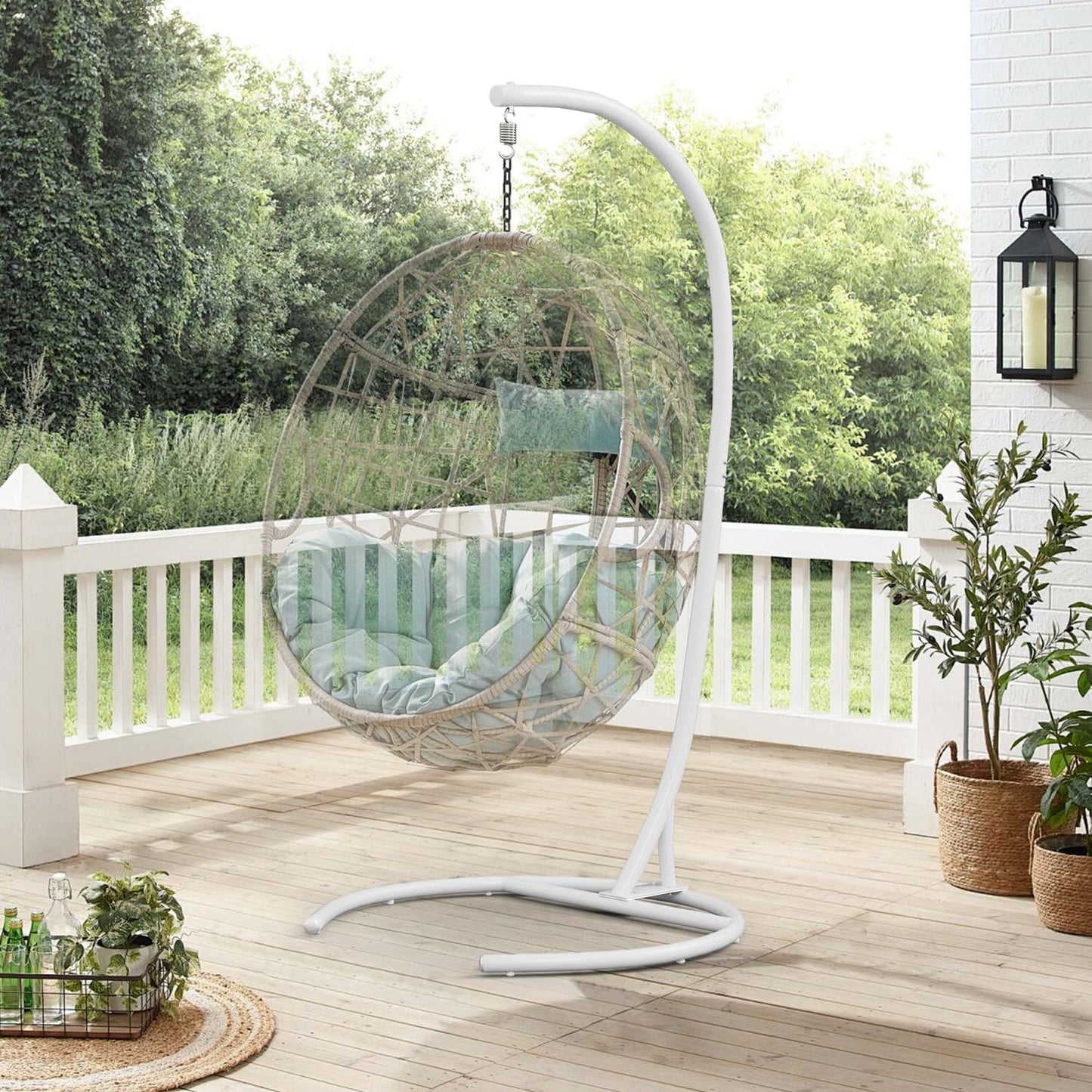Hammock Stand Only Max 300lbs Hammock Chair Stand Only Heavy Duty Hanging Chair Stand Only 360 Degree Rotation C Stand Frame for Egg Chair Indoor Outdoor Porch Swing, Black