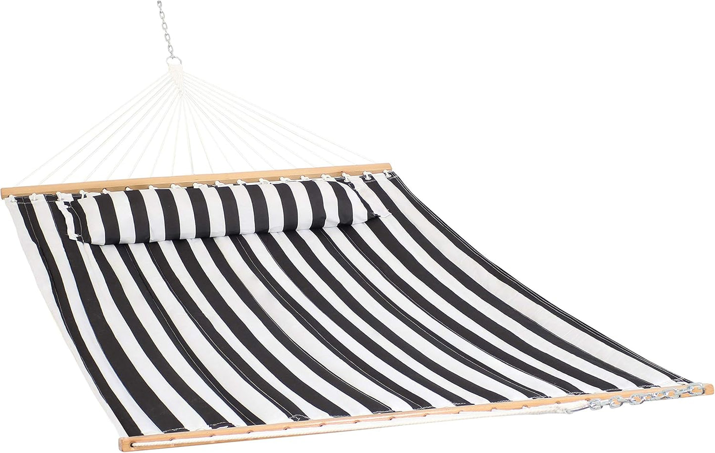 Sunnydaze Quilted Outdoor Hammock with Spreader Bars - Heavy-Duty 450-Pound Capacity Double Hammock for Outside - Mountainside