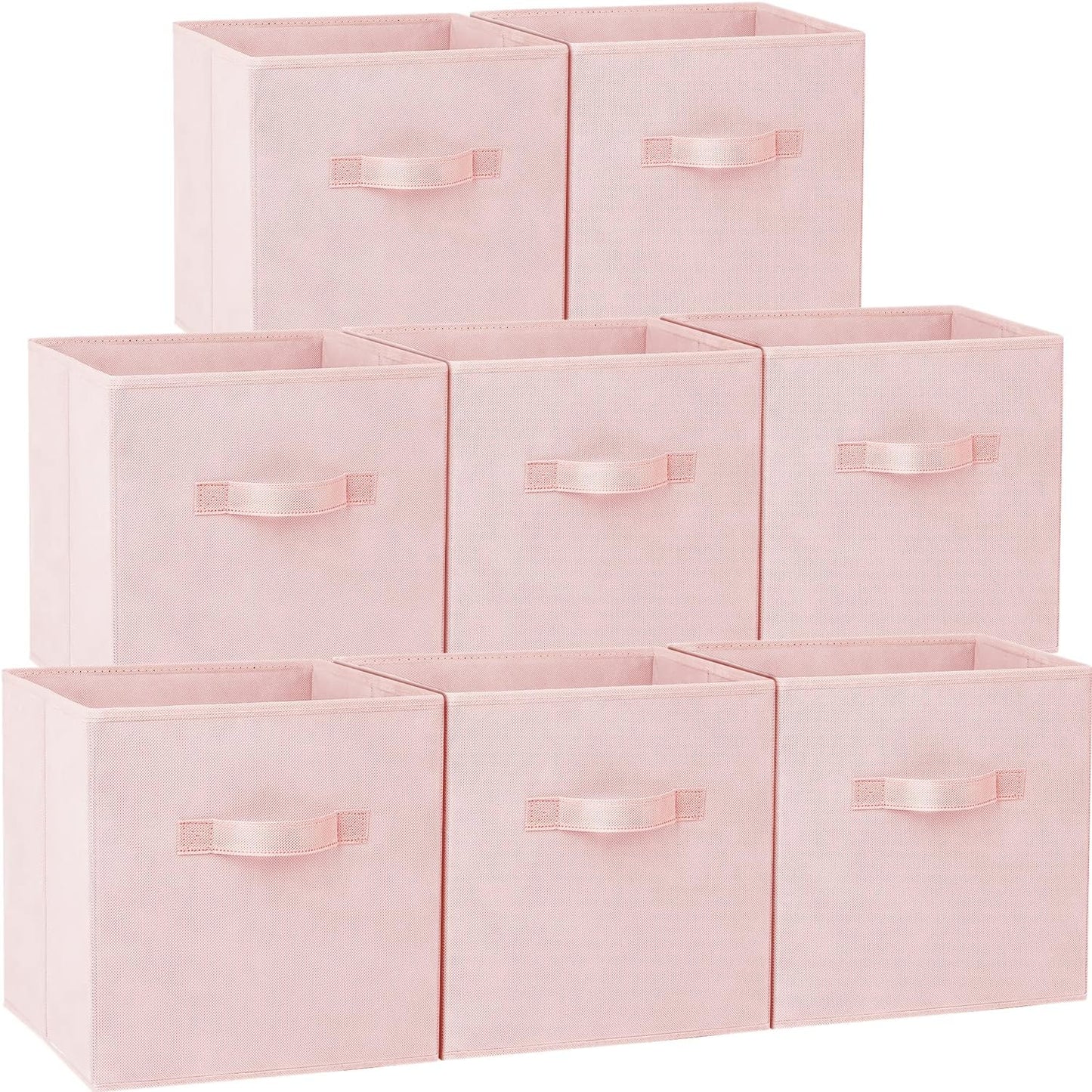 Criusia Storage Cubes - 11 Inch Heavy Duty Fabric Storage Bins for Shelves Closet Cube Organizer - 8 Pack Collapsible Cube Storage Bins Baskets for Clothes Blankets Toys - Nursery Organization (Beige)