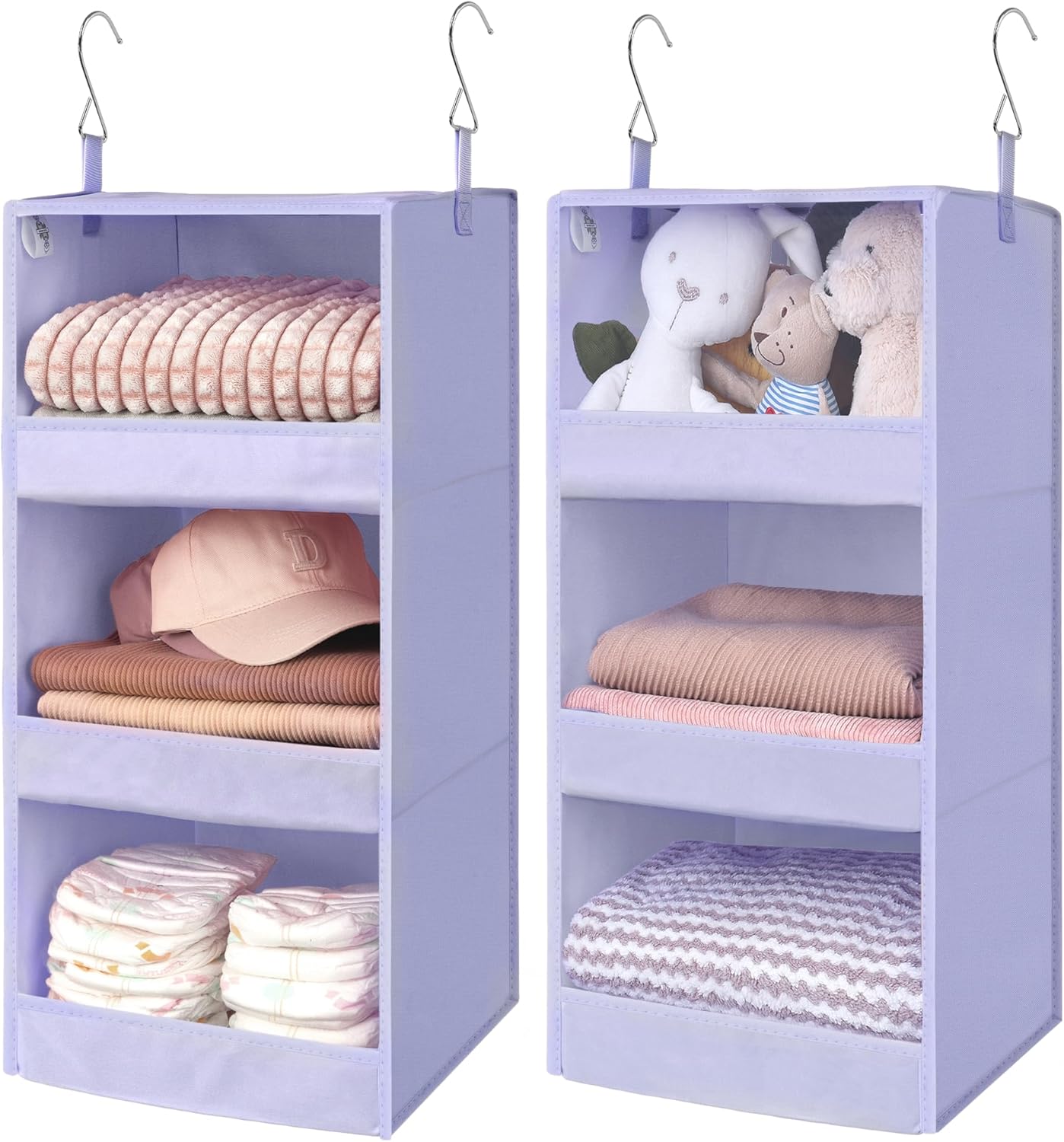 GRANNY SAYS 3-Shelf Hanging Closet Organizer and Storage, Collapsible Hanging Closet Shelves, Hanging Organizer for Closet & RV, Gray, 29 ½" H X 12" W X 12" D, 1-Pack