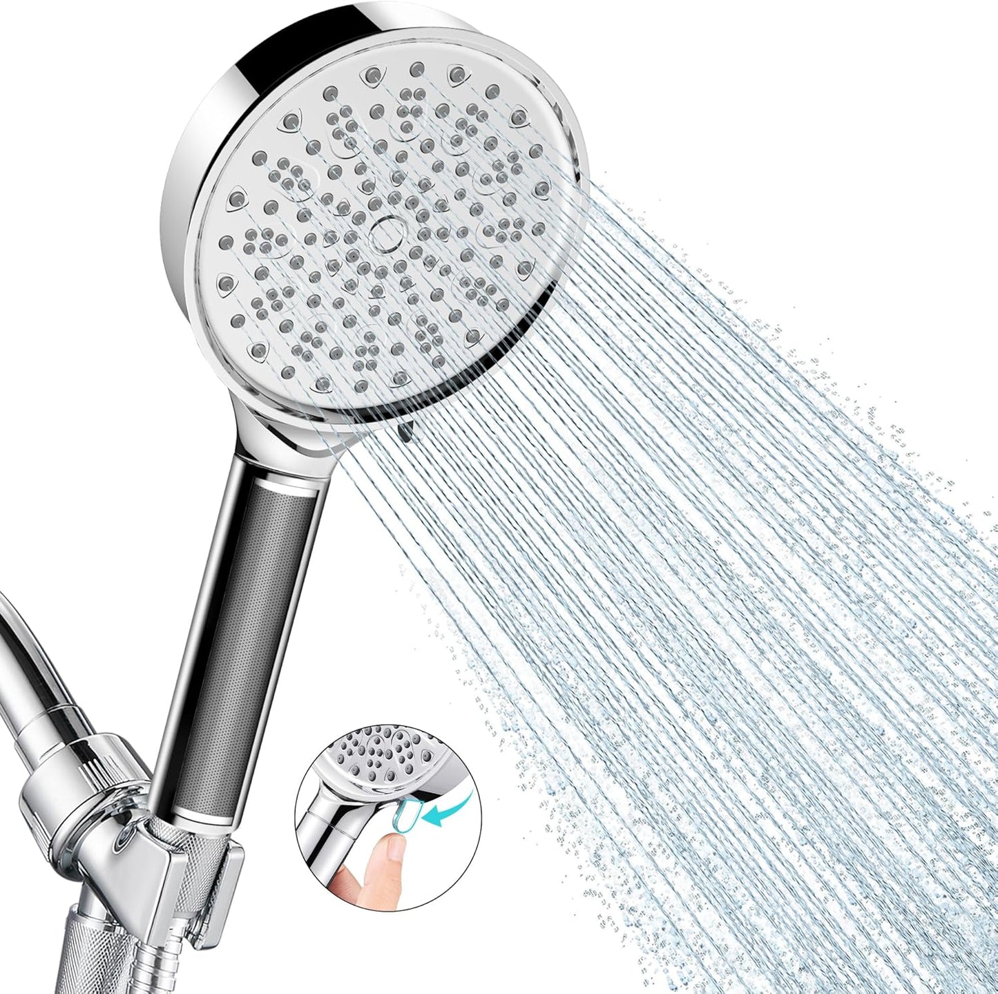 Cobbe Filtered Shower Head with Handheld, High Pressure 6 Spray Mode Showerhead with Filters, Water Softener Filters Beads for Hard Water - Remove Chlorine - Reduces Dry Itchy Skin, Chrome