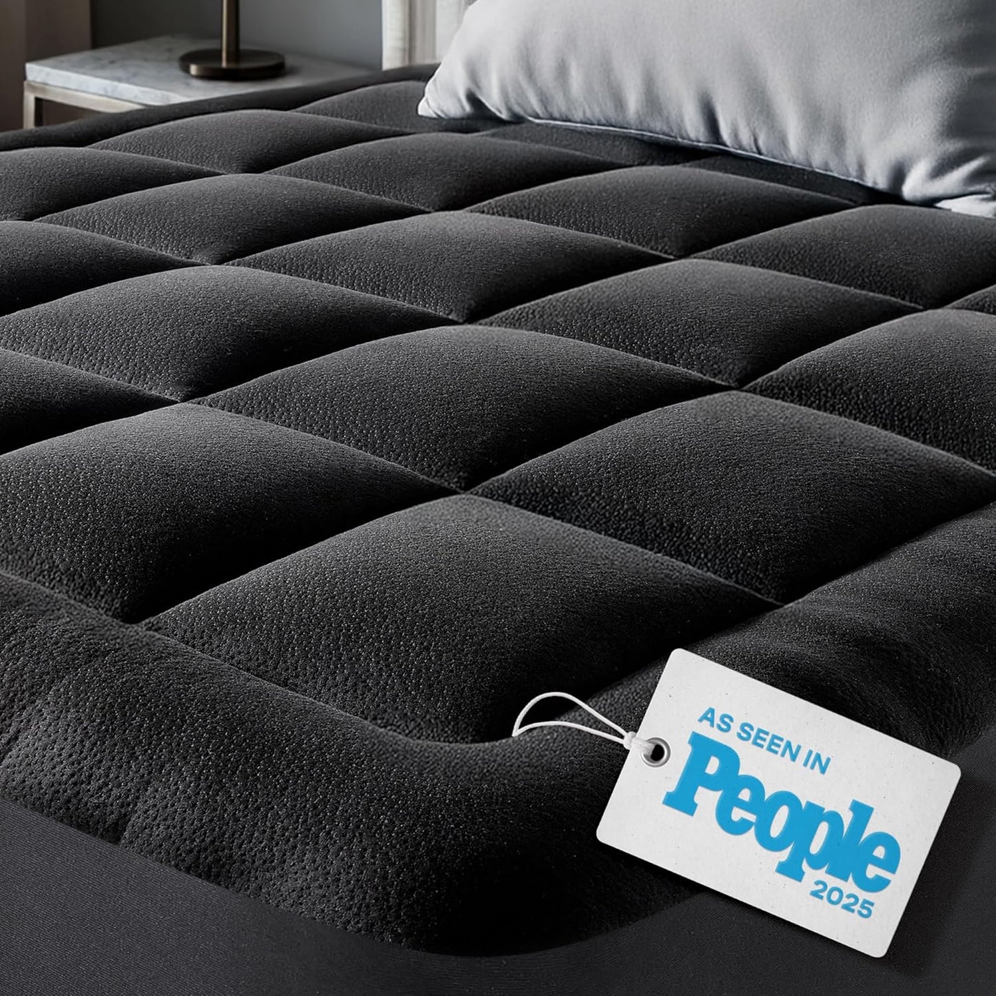 Ultra Soft Queen Size Mattress Topper - Viscose Made from Bamboo Pillow Top Mattress Pad for Back Pain Relief - Naturally Cooling for Hot Sleepers, Green