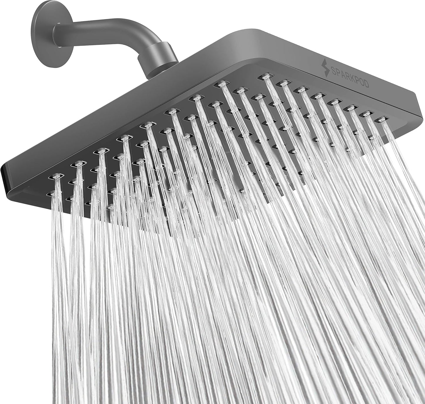 SparkPod Shower Head - High Pressure Rain - Premium Quality Luxury Design - Easy Clean Adjustable Replacement for Your Bathroom Shower Heads (Luxury Polished Chrome, 6 Inch Round)