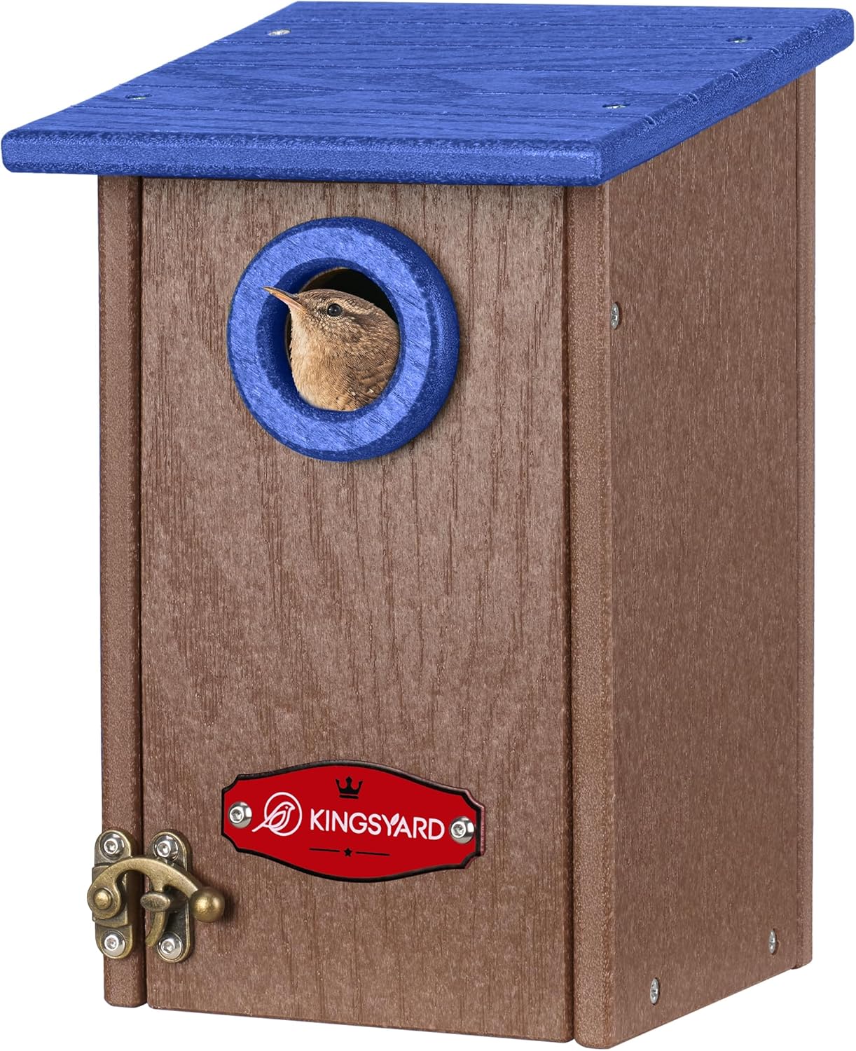 Kingsyard Recycled Plastic Bird House for Outdoors - Weatherproof Wren Bird Nesting with Predator Guard & Air Vents, Green