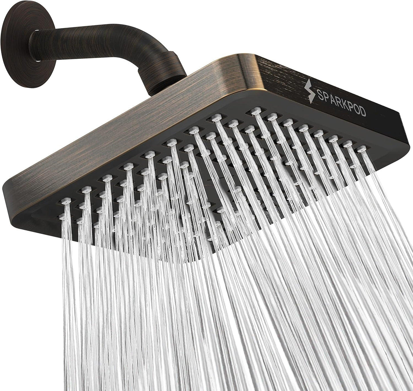 SparkPod Shower Head - High Pressure Rain - Premium Quality Luxury Design - Easy Clean Adjustable Replacement for Your Bathroom Shower Heads (Luxury Polished Chrome, 6 Inch Round)